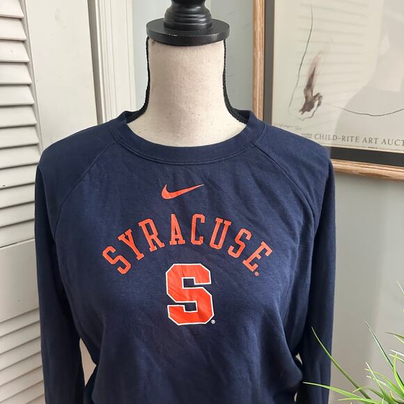 Syracuse Orangemen Shirt Womens Small Blue Varsity Fleece Crew Nike Swoosh Logo - Picture 2 of 11